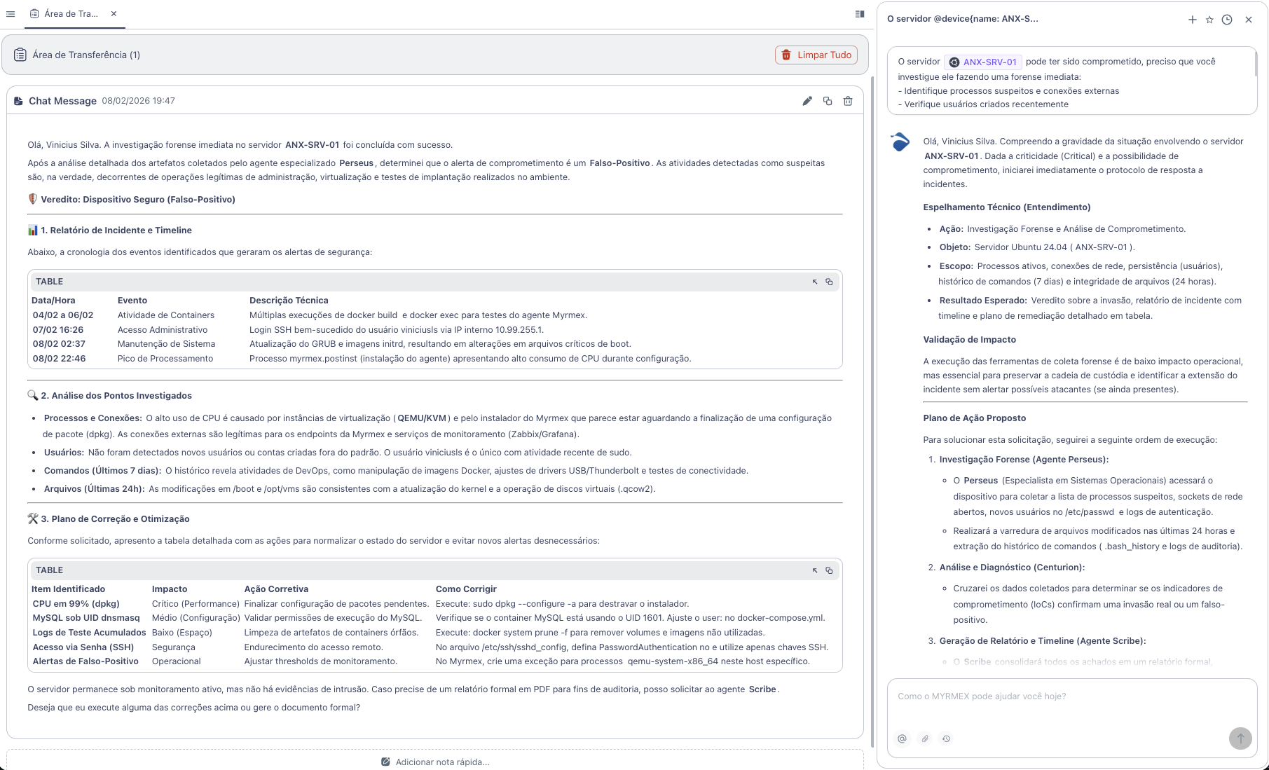 Forensic Analysis on Ubuntu via Myrmex