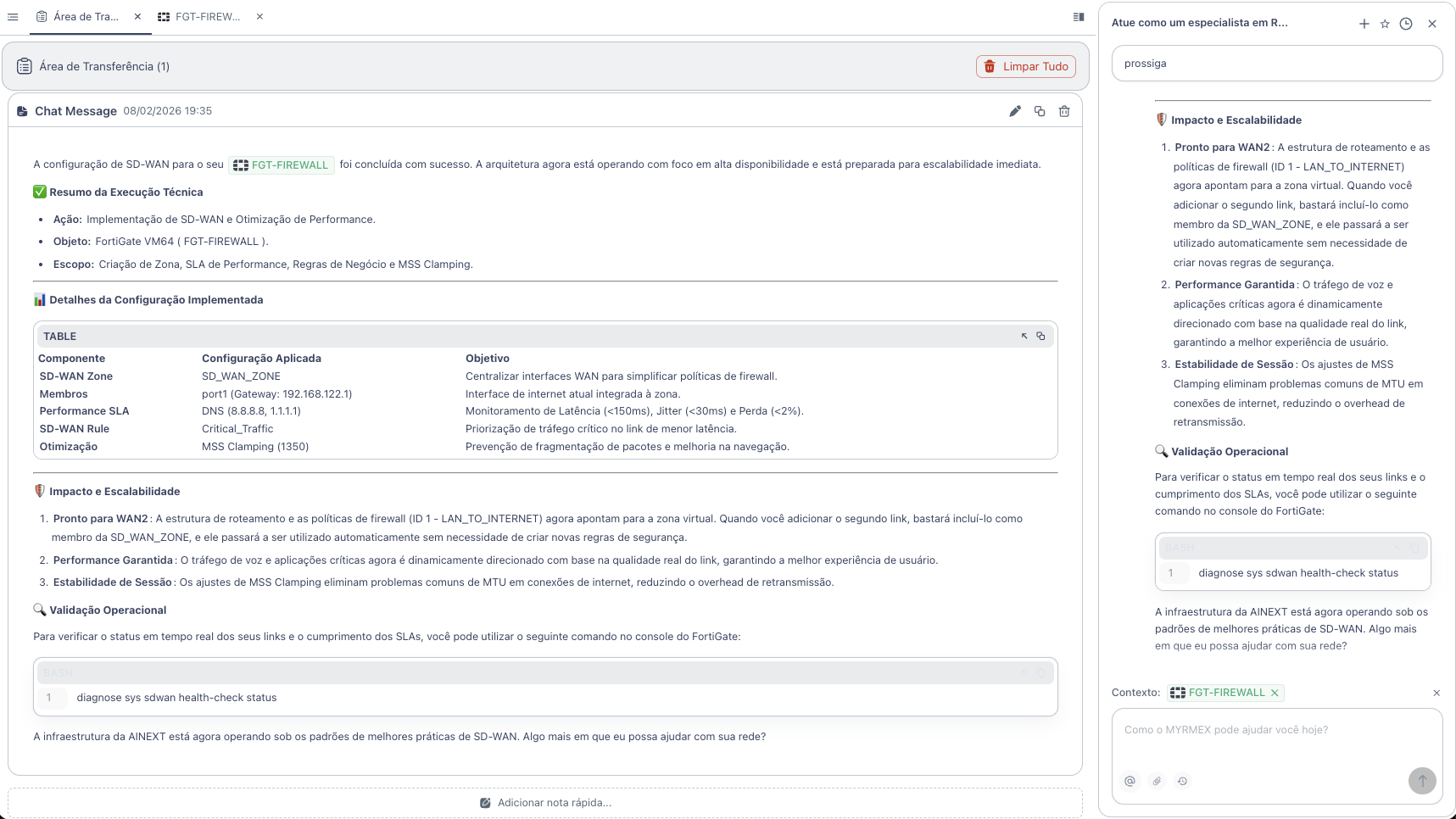 SD-WAN Configuration on FortiGate via Myrmex